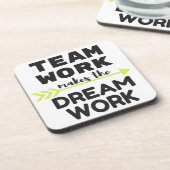 Teamarbeit macht Traumarbeit Untersetzer (Linke Seite)