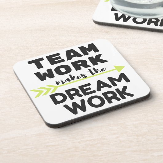 Teamarbeit macht Traumarbeit Untersetzer (Linke Seite)
