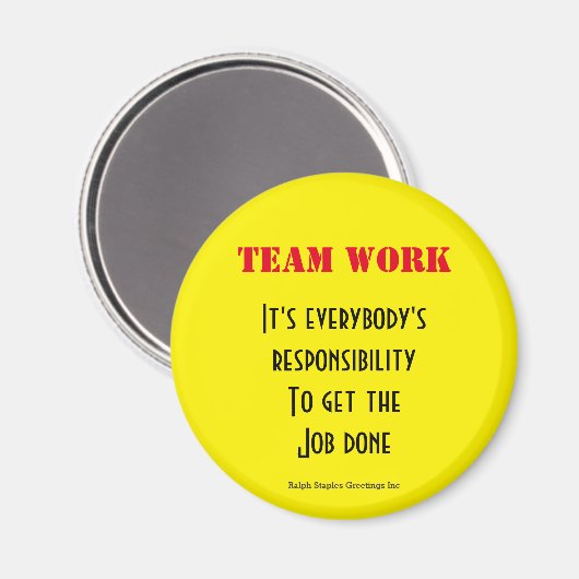 Teamarbeit Magnet (Vorderseite/Rückseite)