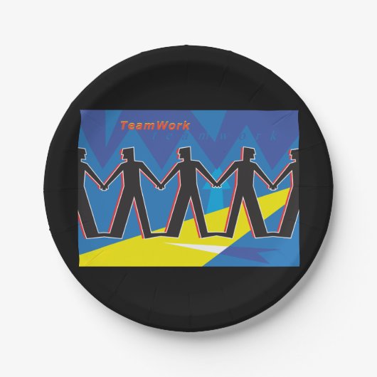 Teamarbeit Pappteller (Vorderseite)