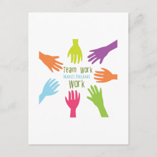 Teamarbeit Postkarte