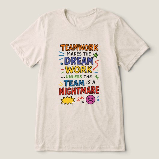 Teamarbeit Tri-Blend Shirt (Design Vorderseite)