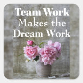 Teamarbeitsplatz Quadratischer Aufkleber (Vorderseite)