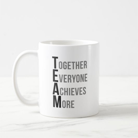 Teamarbeitsplatznotizen Kaffeetasse (Links)