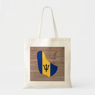 Teambarbados-Flaggen-Karte auf Holz Tragetasche