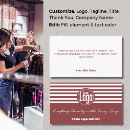 Teambewertung Elegance: Hair Salon Vielen Dank Visitenkarte