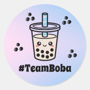 #TeamBoba No Balls Bubble Tea Boba Geschlecht verr Runder Aufkleber