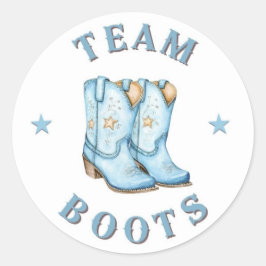 Teamboots für das Party "Stiefel oder Bows Gender  Runder Aufkleber