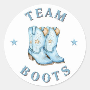 Teamboots für das Party "Stiefel oder Bows Gender  Runder Aufkleber