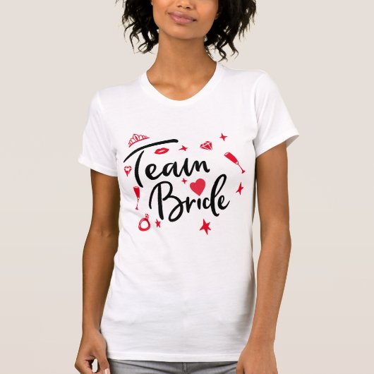 Teambride Wedding Personalisiert , Brautjungfrau T-Shirt (Vorderseite)