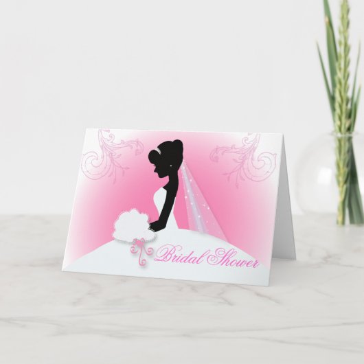 Teambriege Hochzeitgown Bride Bridal Silhouette Einladung (Vorderseite)