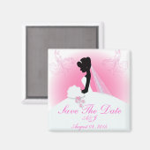 Teambriege Hochzeitgown Bride Bridal Silhouette Magnet (Vorderseite/Rückseite)