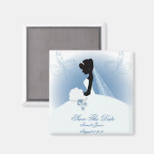 Teambriege Hochzeitgown Bride Bridal Silhouette Magnet (Vorderseite/Rückseite)