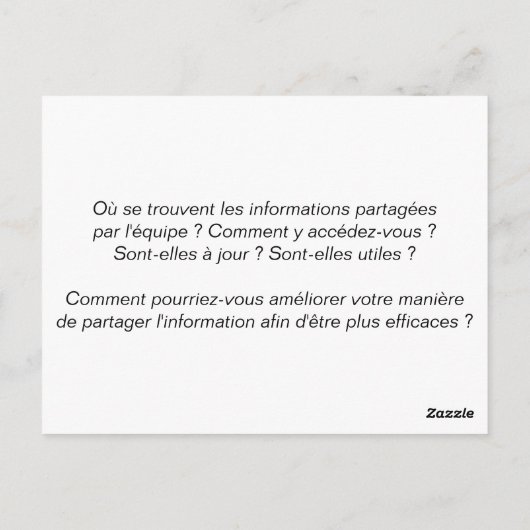 Teamcoaching - Karte "2/6: Information" (Rückseite)