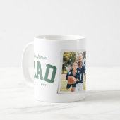 Teamdad Familienname 1 Foto sportlich grün Kaffeetasse (Vorderseite Links)
