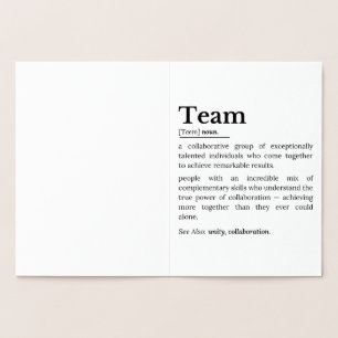 Teamdefinition – Die Macht der Zusammenarbeit  Folienkarte