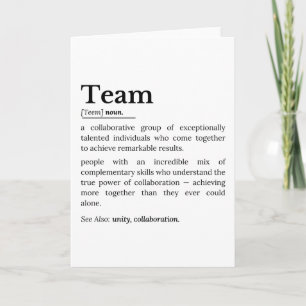 Teamdefinition – Die Macht der Zusammenarbeit  Karte