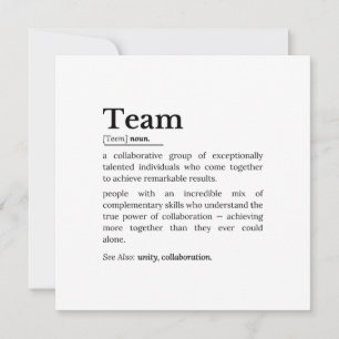 Teamdefinition – Die Macht der Zusammenarbeit  Karte