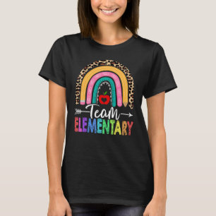 Teamelementar Lehrer Regenbogenleopard zurück zum  T-Shirt