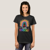 Teamelementar Lehrer Regenbogenleopard zurück zum T-Shirt (Vorne ganz)