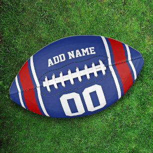 Teamfarben Blau und Rot Personalisiert Football