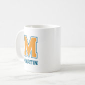 Teamfarben Monogramm Name Kaffeetasse (Vorderseite Links)