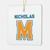Teamfarben Monogramm Name Keramikornament (Links)