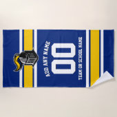 Teamfarben und Mascot Personalisiert Strandtuch (Vorderseite)