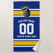 Teamfarben und Mascot Personalisiert Strandtuch (Vorderseite)