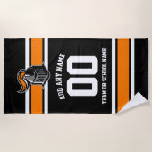 Teamfarben und Mascot Personalisiert Strandtuch (Vorderseite)