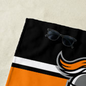 Teamfarben und Mascot Personalisiert Strandtuch (Beispiel)