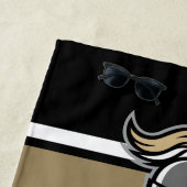 Teamfarben und Mascot Personalisiert Strandtuch (Beispiel)