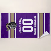 Teamfarben und Mascot Personalisiert Strandtuch (Vorderseite)