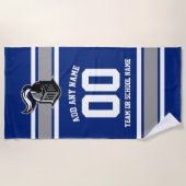 Teamfarben und Mascot Personalisiert Strandtuch (Vorderseite)