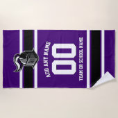 Teamfarben und Mascot Personalisiert Strandtuch (Vorderseite)