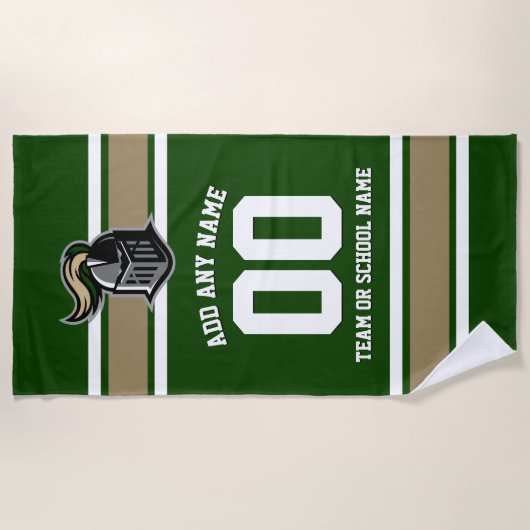 Teamfarben und Mascot Personalisiert Strandtuch (Vorderseite)