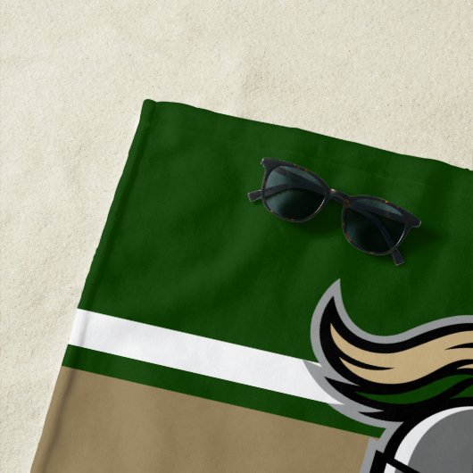 Teamfarben und Mascot Personalisiert Strandtuch (Beispiel)