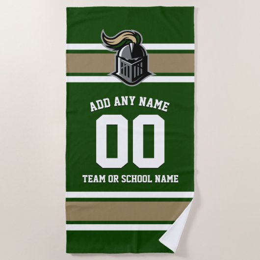 Teamfarben und Mascot Personalisiert Strandtuch (Vorderseite)