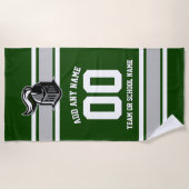 Teamfarben und Mascot Personalisiert Strandtuch (Vorderseite)