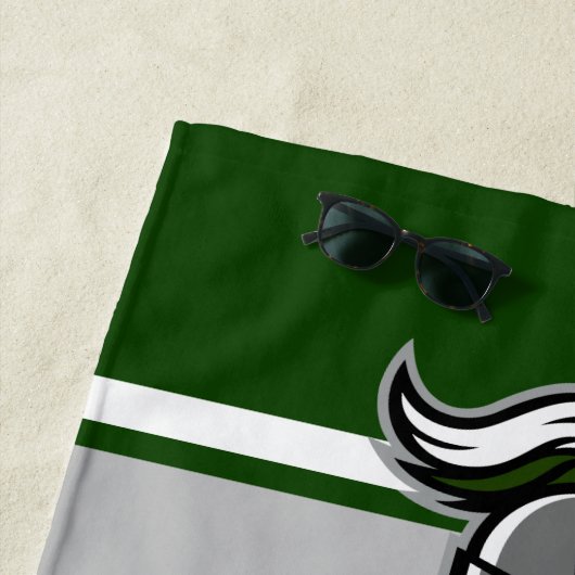 Teamfarben und Mascot Personalisiert Strandtuch (Beispiel)