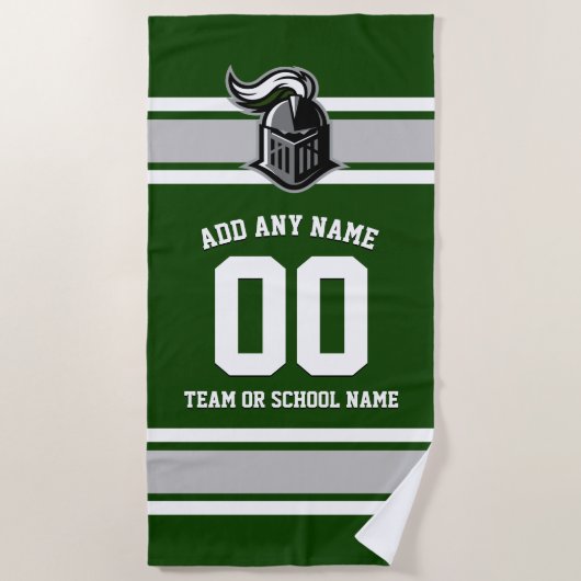 Teamfarben und Mascot Personalisiert Strandtuch (Vorderseite)