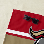 Teamfarben und Mascot Personalisiert Strandtuch (Beispiel)