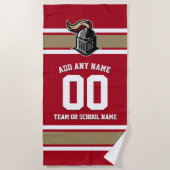 Teamfarben und Mascot Personalisiert Strandtuch (Vorderseite)