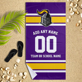 Teamfarben und Mascot Personalisiert Strandtuch