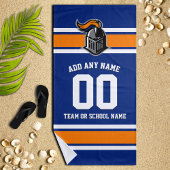 Teamfarben und Mascot Personalisiert Strandtuch