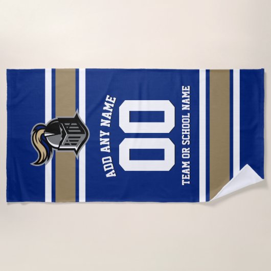 Teamfarben und Mascot Personalisiert Strandtuch (Vorderseite)