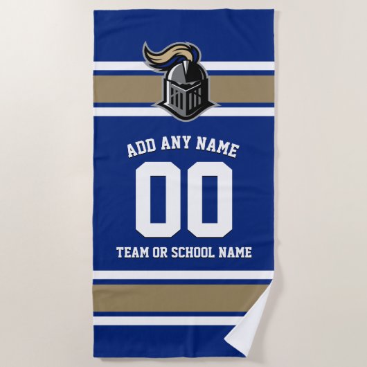 Teamfarben und Mascot Personalisiert Strandtuch (Vorderseite)