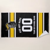 Teamfarben und Mascot Personalisiert Strandtuch (Vorderseite)