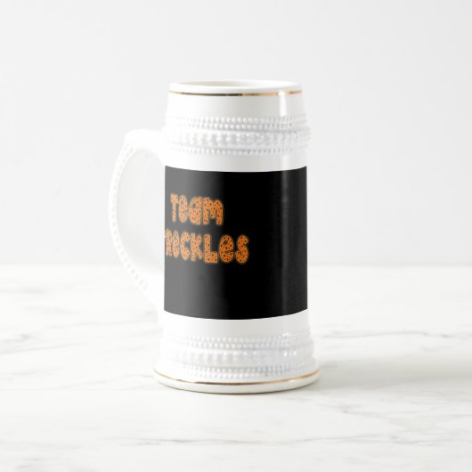 Teamfreckles-T-Shirts, Kapuzenpullis, Knöpfe Bierglas (Vorderseite Links)