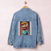 Teamgeist: Cartoon Mascot Man Jeansjacke (Hangar)